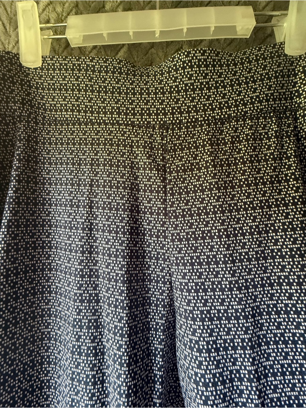Source Unknown Navy Pants with White Micro Dot Print